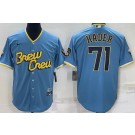 Men's Milwaukee Brewers #71 Willy Adames Powder Blue City Cool Base Jersey