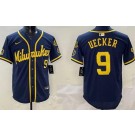 Men's Milwaukee Brewers #9 Bob Uecker Navy Limited Jersey