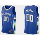 Men's Milwaukee Bucks Custom Blue 2022 City Icon Heat Press Jersey