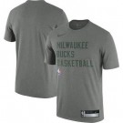 Men's Milwaukee Bucks Gray Sideline Legend Performance Practice T Shirt