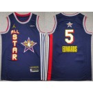 Men's Minnesota Timberwolves #5 Anthony Edwards Navy 2025 All Star Sponsor Swingman Jersey