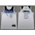 Men's Minnesota Timberwolves #5 Anthony Edwards White 2024 City Sponsor Swingman Jersey