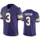 Men's Minnesota Vikings #3 Jordan Addison Limited Purple Classic FUSE Vapor Jersey