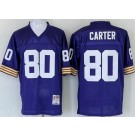 Men's Minnesota Vikings #80 Cris Carter Purple Throwback Jersey