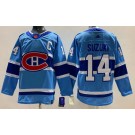 Men's Montreal Canadiens #14 Nick Suzuki Light Blue 2022 Reverse Retro Authentic Jersey