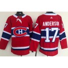 Men's Montreal Canadiens #17 Josh Anderson Red Authentic Jersey