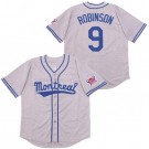 Men's Montreal Royals #9 Jackie Robinson Gray Baseball Jersey