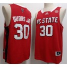 Men's NC State Wolfpack #30 DJ Burns Jr Red College Basketball Jersey