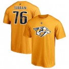 Men's Nashville Predators #76 PK Subban Yellow Printed T Shirt 112133