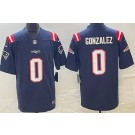 Men's New England Patriots #0 Christian Gonzalez Limited Navy Vapor Jersey