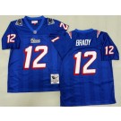 Men's New England Patriots #12 Tom Brady Blue Throwback Jersey
