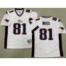 Men's New England Patriots #81 Randy Moss White 2007 Throwback Jersey