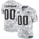 Men's New England Patriots Customized Limited Arctic Camo 2024 Salute to Service Jersey