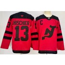 Men's New Jersey Devils #13 Nico Hischier Red Alternate Authentic Jersey