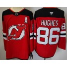 Men's New Jersey Devils #86 Jack Hughes Red Authentic Jersey