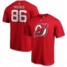 Men's New Jersey Devils #86 Jack Hughes Red Printed T Shirt 112229