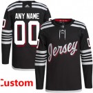 Men's New Jersey Devils Customized Black Alternate Authentic Jersey