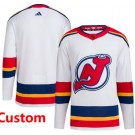 Men's New Jersey Devils Customized White 2022 Reverse Retro Authentic Jersey