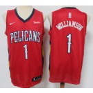 Men's New Orleans Pelicans #1 Zion Williamson Red 2021 Icon Sponsor Swingman Jersey