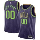 Men's New Orleans Pelicans Custom Purple 2024 City Heat Press Jersey