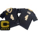 Men's New Orleans Saints #4 Derek Carr Limited Black C Patch FUSE Vapor Jersey