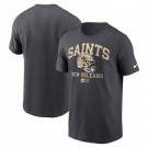 Men's New Orleans Saints Anthracite Helmet Essential T Shirt
