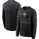 Men's New Orleans Saints Black 2020 Salute To Service Long Sleeves T Shirt 226
