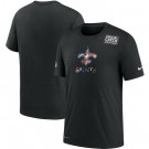 Men's New Orleans Saints Black Crucial Catch Sideline Performance T Shirt 423