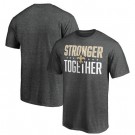 Men's New Orleans Saints Heather Charcoal Stronger Together Printed T-Shirt 0938