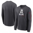 Men's New York Giants Navy Team Slogan Long Sleeve T Shirt