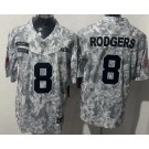 Men's New York Jets #8 Aaron Rodgers Limited Arctic Camo 2024 Salute to Service Jersey