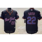 Men's New York Mets #22 Juan Soto Black Alternate 2025 Cool Base Jersey