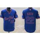 Men's New York Mets #22 Juan Soto Blue Alternate Cool Base Jersey