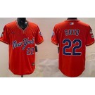 Men's New York Mets #22 Juan Soto Orange Alternate Cool Base Jersey