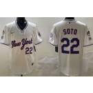 Men's New York Mets #22 Juan Soto White Alternate Cool Base Jersey