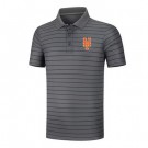 Men's New York Mets Anthracite Collection Striped Performance Pique Polo