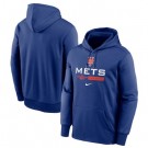 Men's New York Mets Blue Authentic Collection Dugout Pullover Hoodie