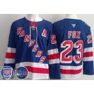 Men's New York Rangers #23 Adam Fox Blue 100th Authentic Jersey