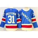 Men's New York Rangers #31 Igor Shesterkin Blue Centennial Authentic Jersey