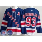 Men's New York Rangers #93 Mika Zibanejad 100th Authentic Jersey
