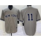 Men's New York Yankees #11 Anthony Volpe Gray Cool Base Jersey