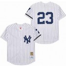 Men's New York Yankees #23 Don Mattingly White 1995 Throwback Jersey