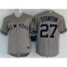 Men's New York Yankees #27 Mike Stanton Gray Player Name Cool Base Jersey