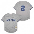 Men's New York Yankees #2 Derek Jeter Gray 1998 Throwback Jersey