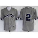 Men's New York Yankees #2 Derek Jeter Gray Cool Base Jersey