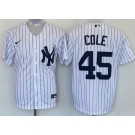 Men's New York Yankees #45 Gerrit Cole White Player Name Cool Base Jersey