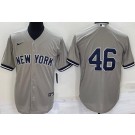 Men's New York Yankees #46 Andy Pettitte Gray Cool Base Jersey