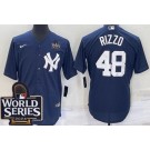 Men's New York Yankees #48 Anthony Rizzo Navy Player Name 2024 World Series Cool Base Jersey