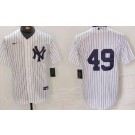 Men's New York Yankees #49 Ron Guidry White Cool Base Jersey
