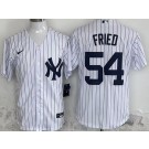 Men's New York Yankees #54 Max Fried White Player Name Cool Base Jersey